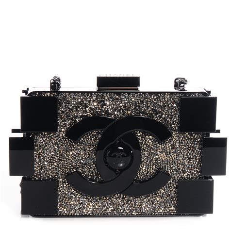 chanel plexiglass lego|CHANEL Plexiglass Crystal Lego Clutch Black .